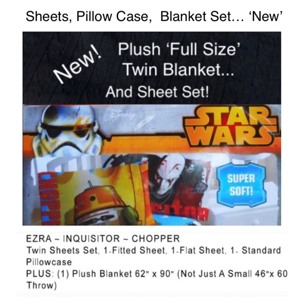 Star Wars Disney, Plush Set Plus Sheets!